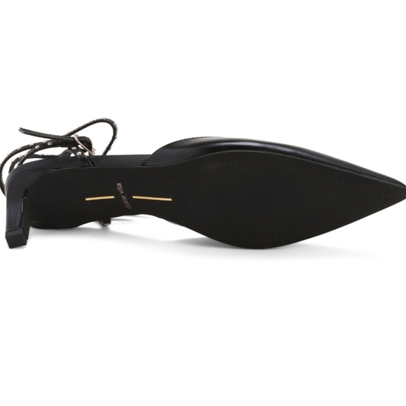 🖤🔹️DOLCE VITA🔹️ Midnight Black Leather Crinkle Patent Loklyn Kitten Heels - Picture 7 of 7